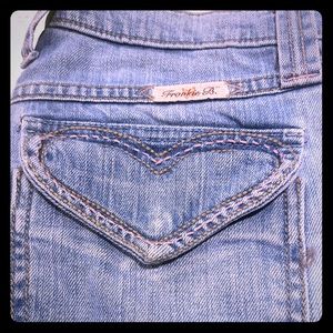 Frankie B Denim Jeans Pants w Heart Pockets